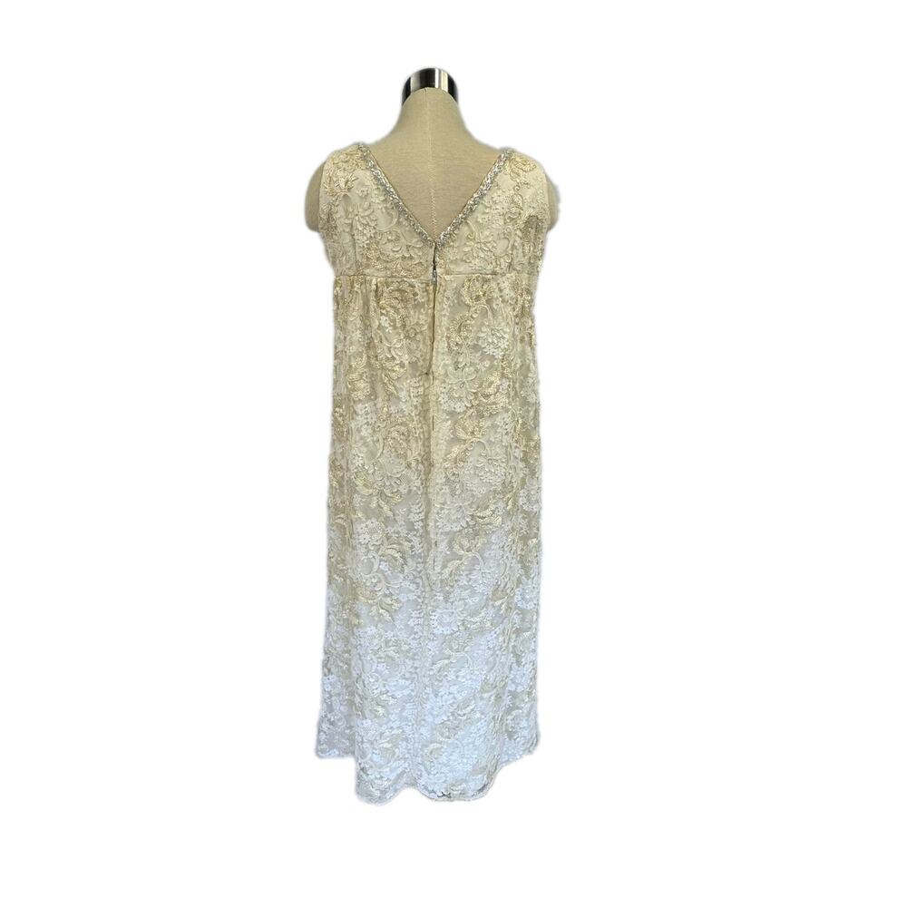 Handmade lace & sequined gown 1960’s vintage